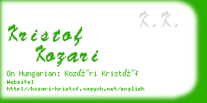 kristof kozari business card